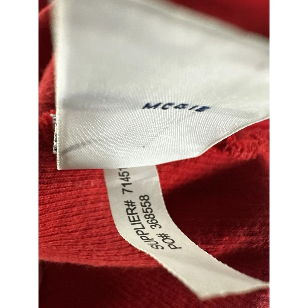 VTG 90s‎ Polo Ralph Lauren Sweater Mens Large Red Quarter Zip Cotton Pullover